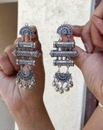 oxidized silver plated earring for woman | long earring | jumki earring | silver plated earring | artificial earring for woman