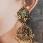 Radhe Krishna Earring with Peacock design