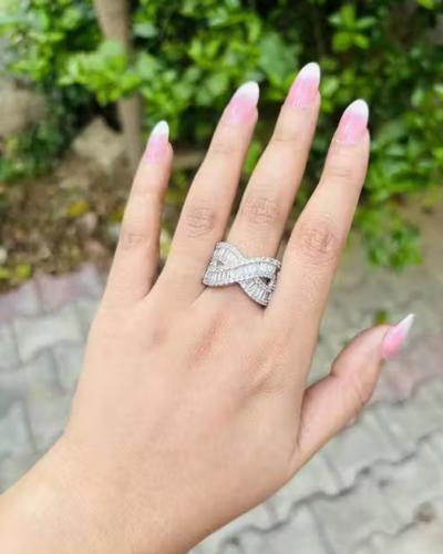 Untitled design - 2025-12-17T220315.175 Angel ad Ring multicolour stone Sterling Silver Rings Shiny Full Diamond Promise Rings - Image 1