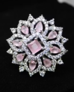 Luxurious Brass Finger Ring with Sparkling American Diamond Design By LC Jewelz