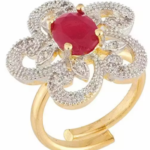 Manikya Gold Plated American Diamond Ring for Women