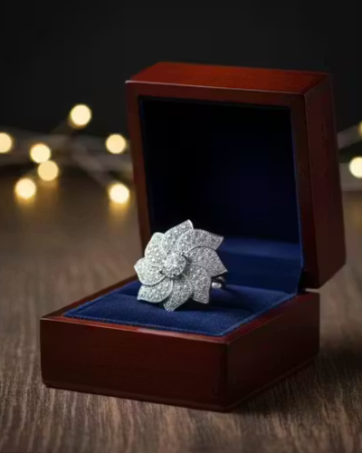 Untitled design - 2025-12-18T212213.991 Ad ring premium quality high shining latest trending American diamond silver plated ring. - Image 1