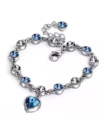 Latest Rhodium Plated Antique luxury style Blue charm Bracelet for Girls