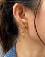 Korean Irregular Asymmetrical Dangle Drop Earrings Stylish Fashion Love Gifts Jewellery - Image 2