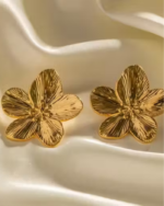 Korean Earrings Non Fading Waterproof Stainless Steel Floral Flower Earrings - Image 2