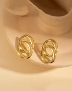 Gold-Plated Anti Tarnish Stainless Steel Contemporary Drop Earrings