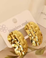 Korean Earrings For Women Girls Anti Tarnish Earrings Non Fading Waterproof 18K Gold Plated Stainless Steel Chunky Stud Earring - Image 2