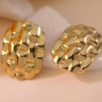 Korean Earrings For Women Girls Anti Tarnish Earrings Non Fading Waterproof 18K Gold Plated Stainless Steel Chunky Stud Earring