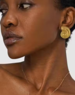 Gold Spiral Earrings Korean Earrings Anti Tarnish Earrings Non Fading Waterproof Stainless Steel Earrings - Image 2