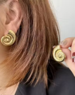 Gold Spiral Earrings Korean Earrings Anti Tarnish Earrings Non Fading Waterproof Stainless Steel Earrings