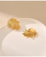 Anti Tarnish Golden stylist earings - Image 2