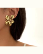 Trending design 18 k gold plated anti tarnish earrings for women chunky look and design - Image 4