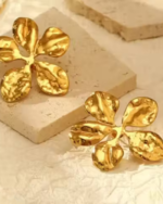 Trending design 18 k gold plated anti tarnish earrings for women chunky look and design - Image 3