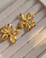 Trending design 18 k gold plated anti tarnish earrings for women chunky look and design - Image 2