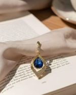 Elegant Gold-Plated Blue Stone Drop Earrings for Women - Image 2