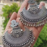 Beautiful Silver Oxidised Studs Earrings For Womens & Girls