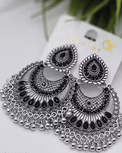 Untitled design (36) Antique Designer Oxidized Jhumka Earrings for beautiful girls & women - Image 1