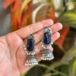 Ethnic Stone Earrings | Oxidized Stone Earrings |Stone Earrings for Girls & Women| Pair of Stone Studs | Premium Quality Brass Stone Studs | Pair of Stone Earring