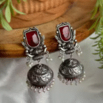 Beautiful Unique Design Stone Earring | Women's Latest Design Monalisa Stone Earrings | Ethnic Stone Earrings | Oxidized Stone Earrings |Stone Earrings for Girls & Women| Pair of Stone Studs