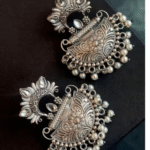 Silver Replica Monalisa Stone Beaded Earring