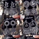 Earrings for women fashion jhumka oxidised Silver Earrings for women Combo chandbali pearl stylish jhumkas traditional Jhumki Peacock Earrings For girls South Temple Ear Rings