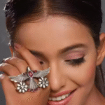 Silver Oxidised latest design finger ring for women and girls