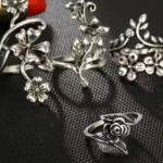 Galaxy Jewellery For Women Silver Plated Floral Contemporary Stackable Rings Set of 4