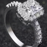 Chunky Silver American Diamond Free Size Rings,New Design Allure Glittering Ring