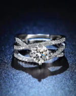 Valentine Precious Gift For Women And Girl From Jewels Galaxy Silver Plated AD Studded Adjustable Finger Ring