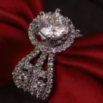 Rhodium Plated American Diamond Adjustable Finger Ring