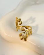 18k gold Plated Anti Tarnish Adjustable Ring for Women and Girls Best Gift for Girlfriend and Wife Stylish and Trending look Nail Ring Bold Design Ring Chunky Design - Image 3