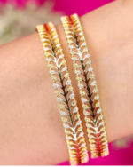 Premium 18K Gold Plated Anti-Tarnish Bangles | Designer Bangle Set of 2 for Women & Girls - Image 4