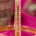 Premium 18K Gold Plated Anti-Tarnish Bangles | Designer Bangle Set of 2 for Women & Girls