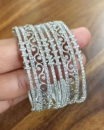 American Diamond Silver Plated Brass Bangle Set