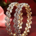 Leaf Style Exxclusive Bangles Studded with American Diamond (Pack of 2)