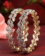 Leaf Style Exxclusive Bangles Studded with American Diamond (Pack of 2)