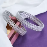 Sparkling Rhodium Bangles Set (Pack of 2)