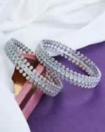 Sparkling Rhodium Bangles Set (Pack of 2) - Image 4