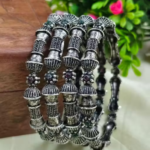 Oxidized Silver Plated Antique Bangles for Women & Girls, Traditional Tribal Kada Design, Handcrafted Ethnic Jewelry