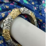 Dual-Tone Flower Design Bangle