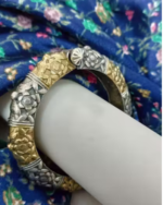 Dual-Tone Flower Design Bangle