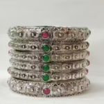 Silver Oxidised 6-Piece Bangle Set for Women