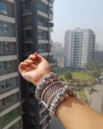 German silver openable bangles set in a stylish 3-piece combo, perfect for adding elegance to any traditional or casual outfit. - Image 3