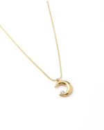 Gold Plated Shimmering Moon Pendant Necklace for Women & Girls