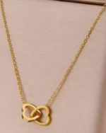 Gold-plated contemporary Anti Tarnish Heart pendants with chain - Image 2