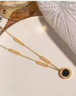 Anti Tarnish Stainless Steel Gold Roman StylishChain Necklace - Image 2