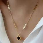 Anti Tarnish Stainless Steel Gold Roman StylishChain Necklace