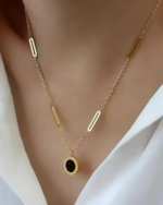 Anti Tarnish Stainless Steel Gold Roman StylishChain Necklace