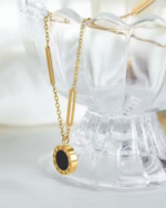 Anti Tarnish Stainless Steel Gold Roman StylishChain Necklace - Image 4