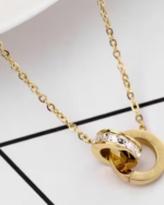 Trendy Anti-Tarnish Roman Pendant With Gold-plated Chain For Women & Girls - Image 2